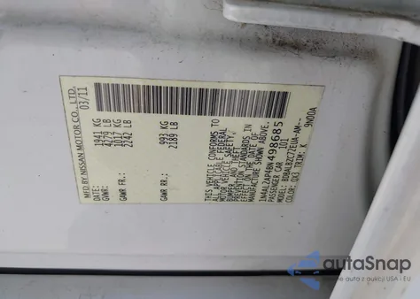 2011 Nissan Altima 2.5 S из США, поврежденный, VIN 1N4AL2AP4BN498685